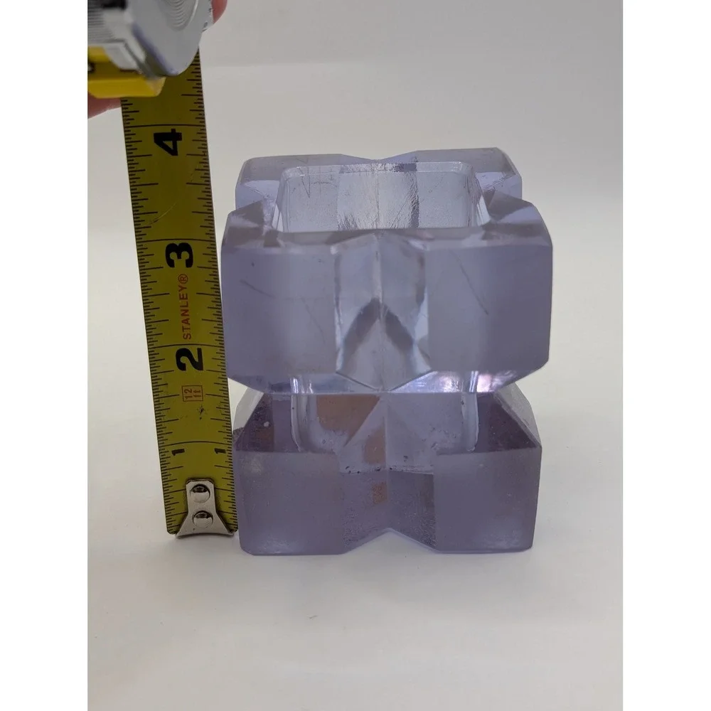 Vintage Silvana Ragusa-Modica‎ Italian Art Glass Geometric Vase Lavender Giorgio